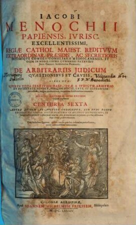 De arbitrariis iudicum quaestionibus et causis : libri duo