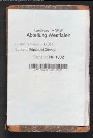 Kapitelsprotokolle (Protocollum capituli cathedralis Corbejensis) mit Namensregister