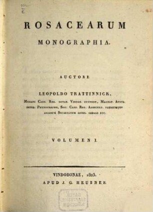 Rosacearum monographia, 1. Contines familiae rosacearum, generis rosae series V primarias