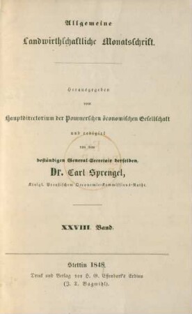 28.1848: Allgemeine Landwirthschaftliche Monatsschrift