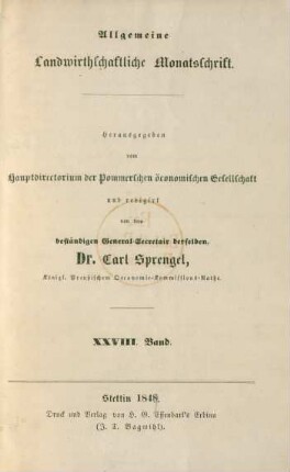 28.1848: Allgemeine Landwirthschaftliche Monatsschrift