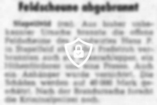 Feldscheune abgebrannt