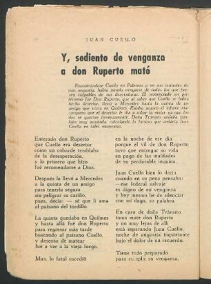 Y, serdiente de venganza a don Ruperto mató