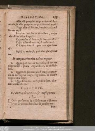 Caput XVII. De antecedentibus & consequentibus.
