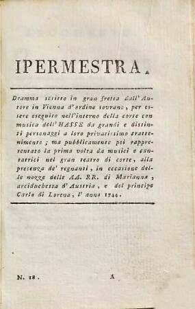 Opere dell'abate Pietro Metastasio poeta cesareo, 18. Ipermestra