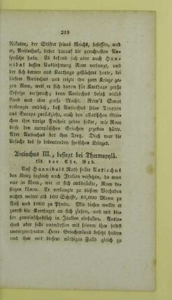 Antiochus III., besiegt bei Thermopylae. 191 vor Chr. Geb