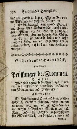 Sechzehendes Hauptstück, von denen Prüffungen der Frommen.