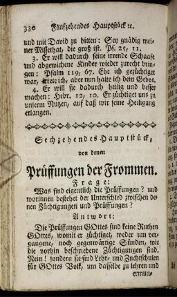 Sechzehendes Hauptstück, von denen Prüffungen der Frommen.