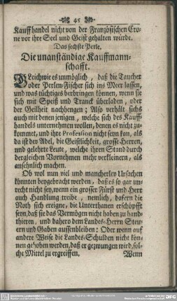 Die sechste Perle. Die unanständige Kauffmannschafft