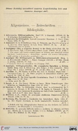Allgemeines - Zeitschriften - Bibliophilie (Nr.1-101)