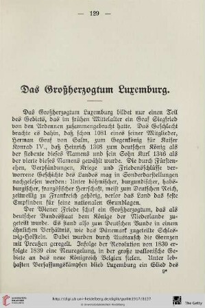 Das Großherzogtum Luxemburg