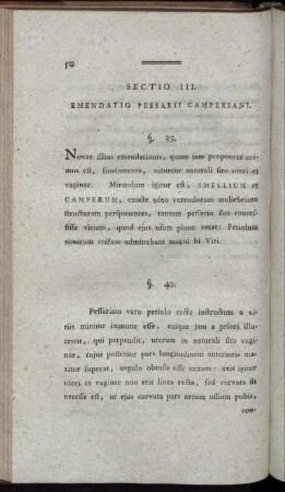 Sectio III. Emendatio Pessarii Camperiani.