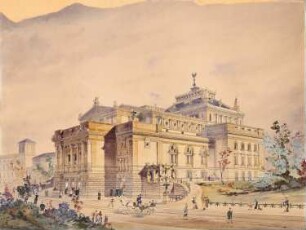 Stadttheater, Halle/Saale: Perspektivische Ansicht