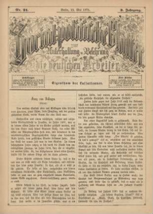 Nr. 21. Berlin, 22. Mai 1875. 3. Jahrgang.