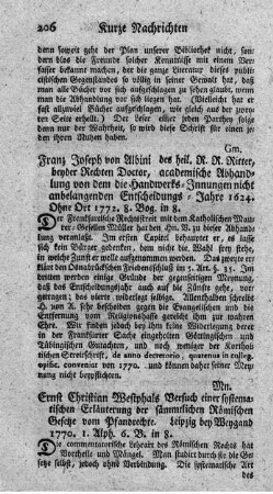 Versuch einer systematischen Erläuterung der sämtlichen römischen Gesetze vom Pfandrechte.