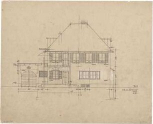 Döllgast, Hans; München - Harlaching; Wohnhaus Dir. Rausche - Südseite (Ansicht)