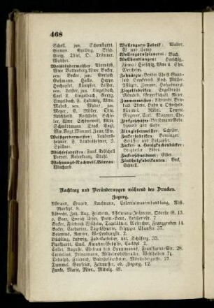 Nachtrag und Veränderungen während des Druckes
