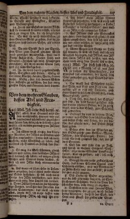 VI. Von dem wahren Glauben, dessen Adel und Freudigkeit.