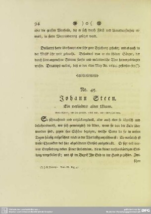 No. 45. Johann Steen. Ein verliebter alter Mann
