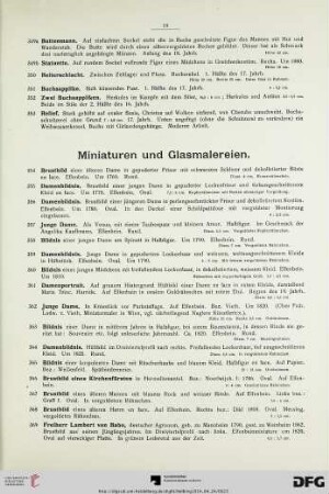 Miniaturen und Glasmalereien (Nr. 354-378)