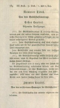 Neunter Titel. Von dem Gesellschaftsvertrage