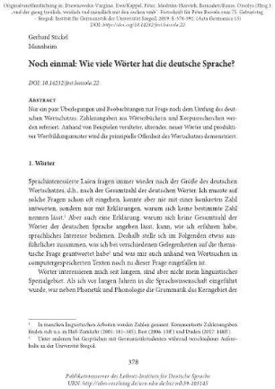 Noch einmal: Wie viele Wörter hat die deutsche Sprache?