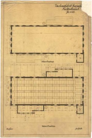Billing, Hermann; Maximiliansau (Rheinland-Pfalz); Linoleumfabrik - Flachtrockenrack (Grundriss)