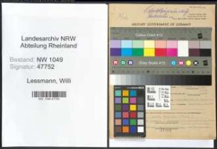 Entnazifizierung Willi Lessmann , geb. 27.12.1902 (Landarbeiter)