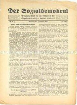 Mitteilungsblatt des Sozialdemokratischen Vereins Stuttgart