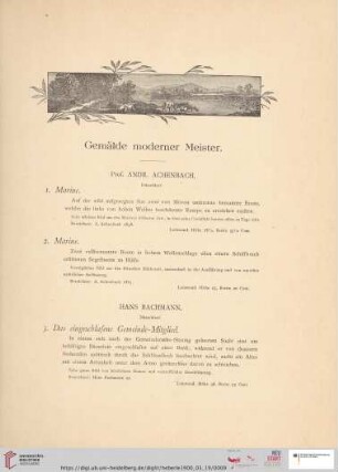 Gemälde moderner Meister (Nr. 1 - 100)