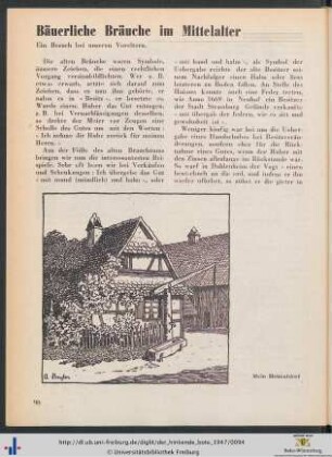 Bäuerliche Bräuche im Mittelalter.