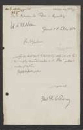 Brief von Moritz Willkomm an Unbekannt