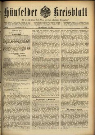 Ausgabe vom Samstag, den 29. Mai 1915.