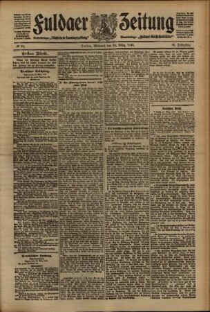 Erste Ausgabe vom Mittwoch, den 24. März 1909.