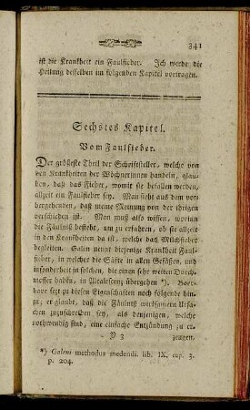 Sechstes Kapitel. Vom Faulfieber.