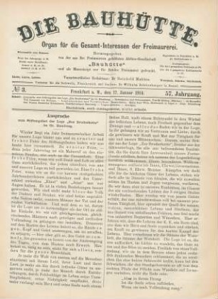 No. 3. Frankfurt a. M., den 17. Januar 1914. 57. Jahrgang.