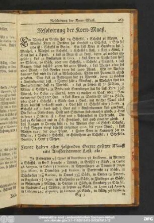 Resolvierung der Korn-Maaß.