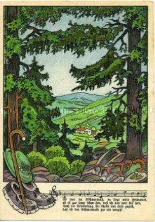 Postkarte des Kriegswinterhilfswerkes, mit Liedzeilen