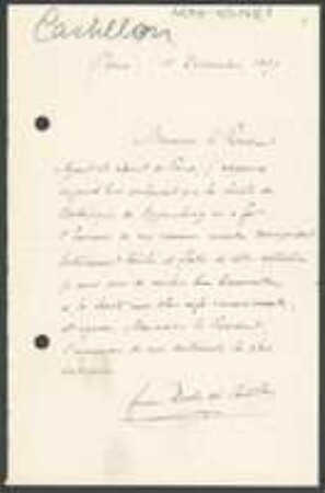 Brief von Emmanuel Drake del Castilho an Ottmar Hofmann