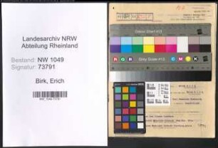 Entnazifizierung Erich Birk , geb. 05.01.1917 (Wachtmeister)