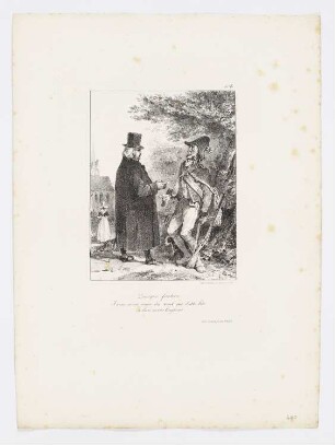 Betrunkener Soldat und Priester, Blatt 6 der Folge "Lithographisches Album"