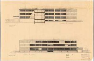 Büro- und Werkgebäude, Berlin-Marienfelde (Erweiterung Schindler-Aufzüge) 1. Projektstufe: Ansichten 1:100