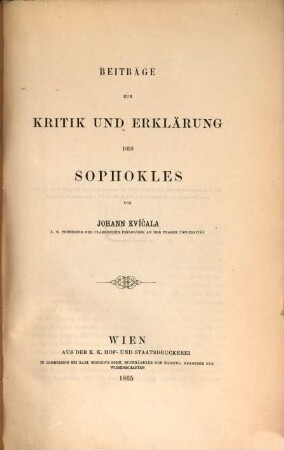 Beiträge zur Kritik und Erklärung des Sophokles, 2