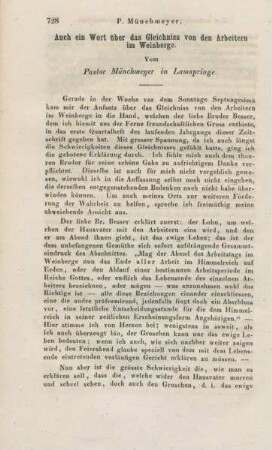 728-737 Auch ein Wort über das Gleichniss von den Arbeitern im Weinberge