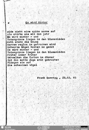 Es wird Winter