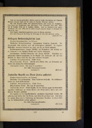 Italienische Angriffe am Monte Pertica gescheitert.