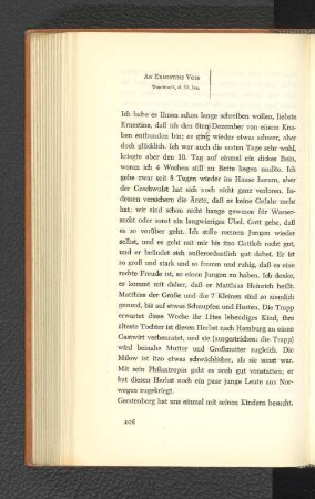 An Ernestine Voss Wandsbeck, den 30. Januar