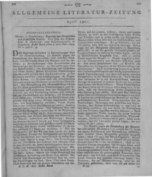 Wetzler, J. E.: Beiträge zur theoretischen und praktischen Medizin. Bd. 1, H. 1-2. Mainz: Kupferberg 1819