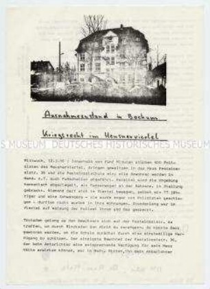 Flugblatt mit Demonstrationsaufruf der Hausbesetzerszene