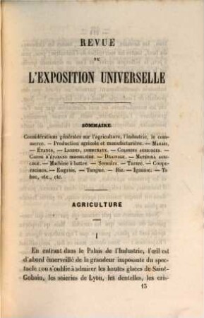 Revue de l'exposition universelle, 1,4. Agriculture